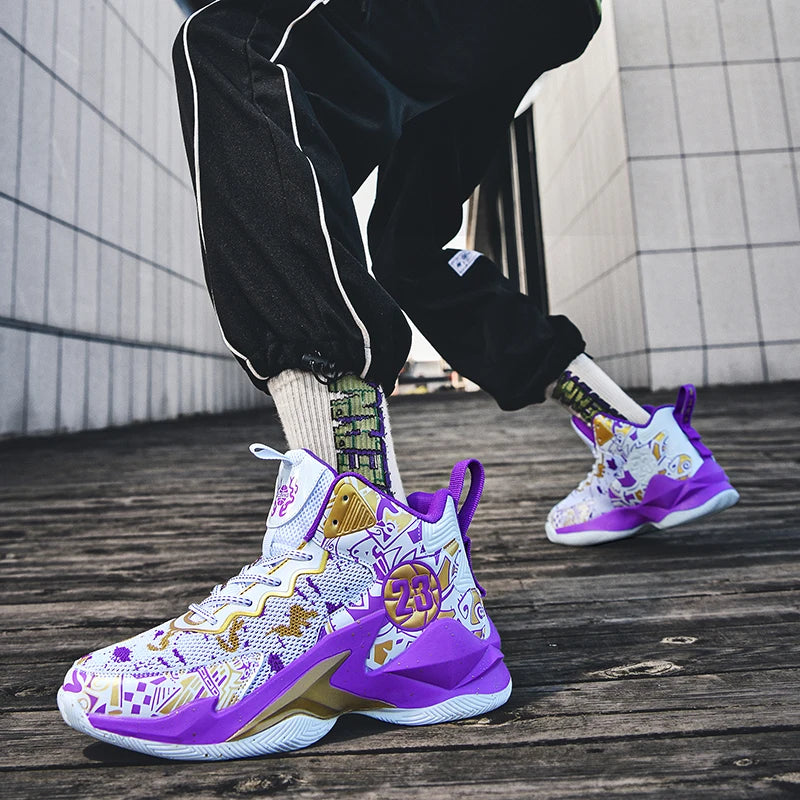 Men Basketball Shoes Women Boys Breathable Non-Slip Wearable Sports Shoes Athletic Sneakers Girls