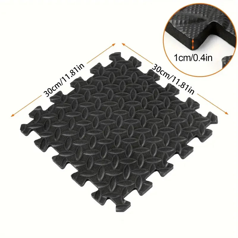 30x30cm EVA Foam Fitness Mat Waterproof Non-slip and Washable Yoga Mat Suitable for Home Gym with Free Side Strips Exercise Mat
