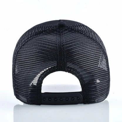 Summer Snapback Mesh Baseball Cap Men Fashion Bear Embroidery Hip Hop Hat Women Outdoor Cotton Breathable Bone Trucker Gorras
