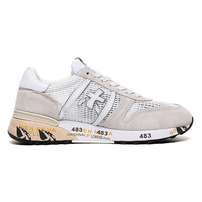 PREMIATA Men's Retro Light Luxury Mesh Perforated Breathable Jogging Shoes Fashion Trend Versatile Light Casual Sports Shoes