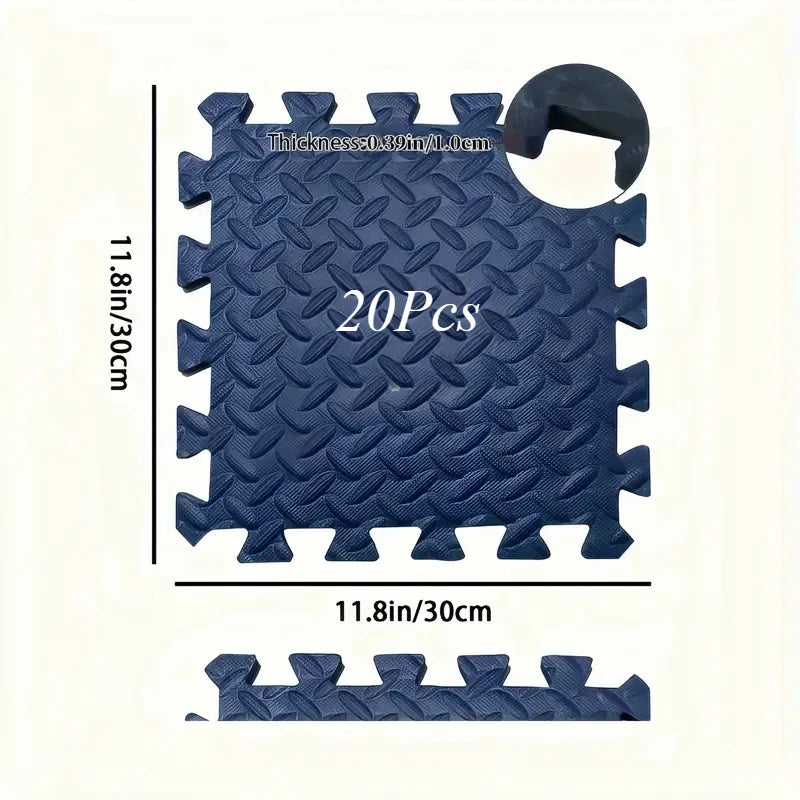 30x30cm EVA Foam Fitness Mat Waterproof Non-slip and Washable Yoga Mat Suitable for Home Gym with Free Side Strips Exercise Mat