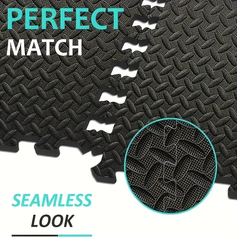 30x30cm EVA Foam Fitness Mat Waterproof Non-slip and Washable Yoga Mat Suitable for Home Gym with Free Side Strips Exercise Mat