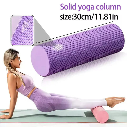 Yoga Roller Round EVA Foam Cylinder Hexagonal Roller for Pilates Exercise Enhanced Home Workouts Diameter 9.5cm Length 29.7cm