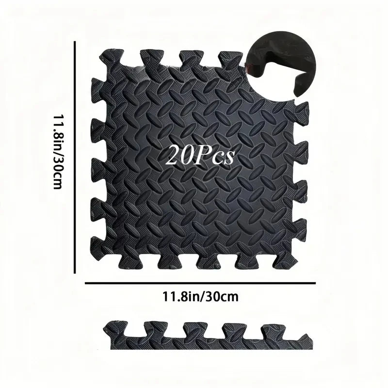 30x30cm EVA Foam Fitness Mat Waterproof Non-slip and Washable Yoga Mat Suitable for Home Gym with Free Side Strips Exercise Mat