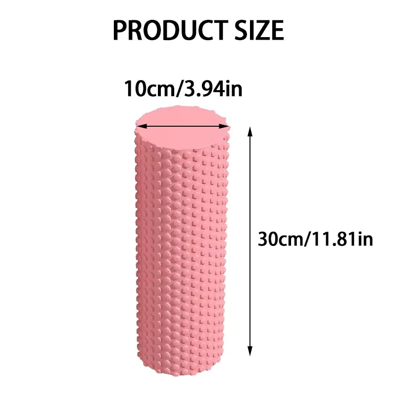 Yoga Roller Round EVA Foam Cylinder Hexagonal Roller for Pilates Exercise Enhanced Home Workouts Diameter 9.5cm Length 29.7cm